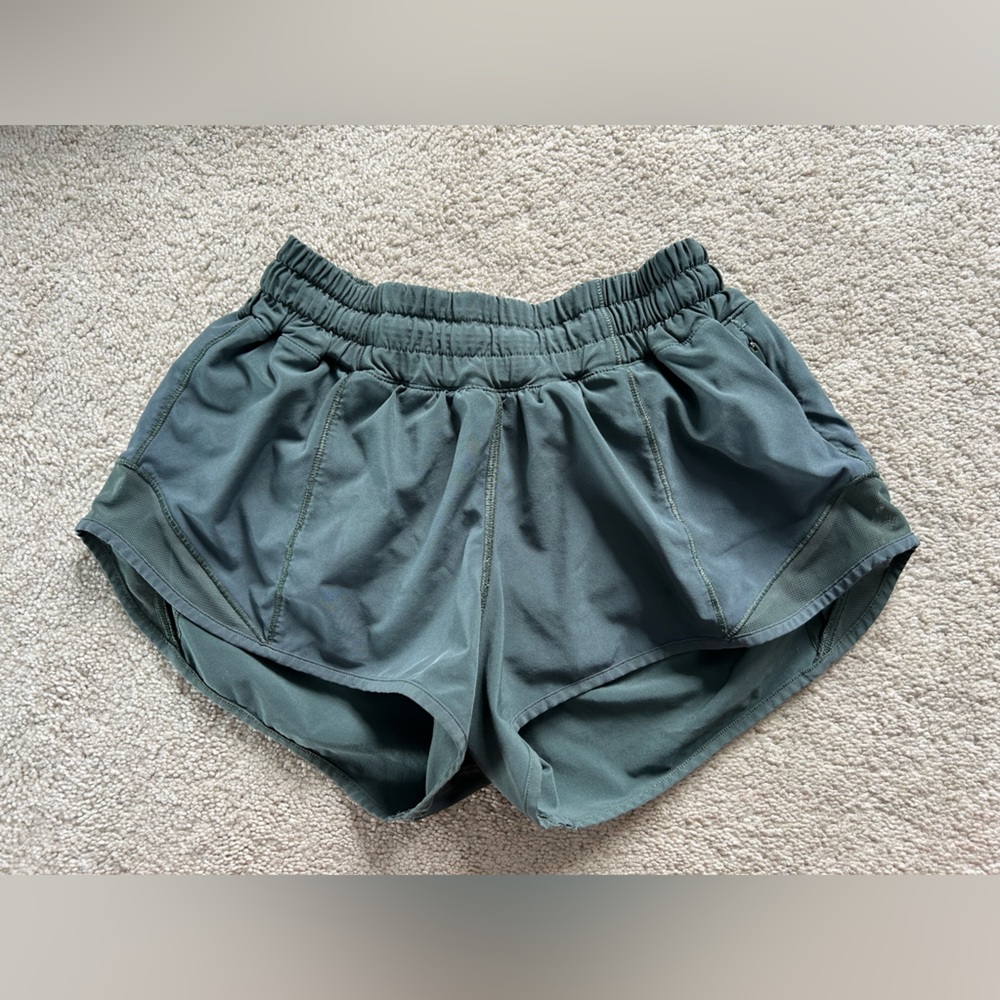 Green Lululemon hotty hot shorts